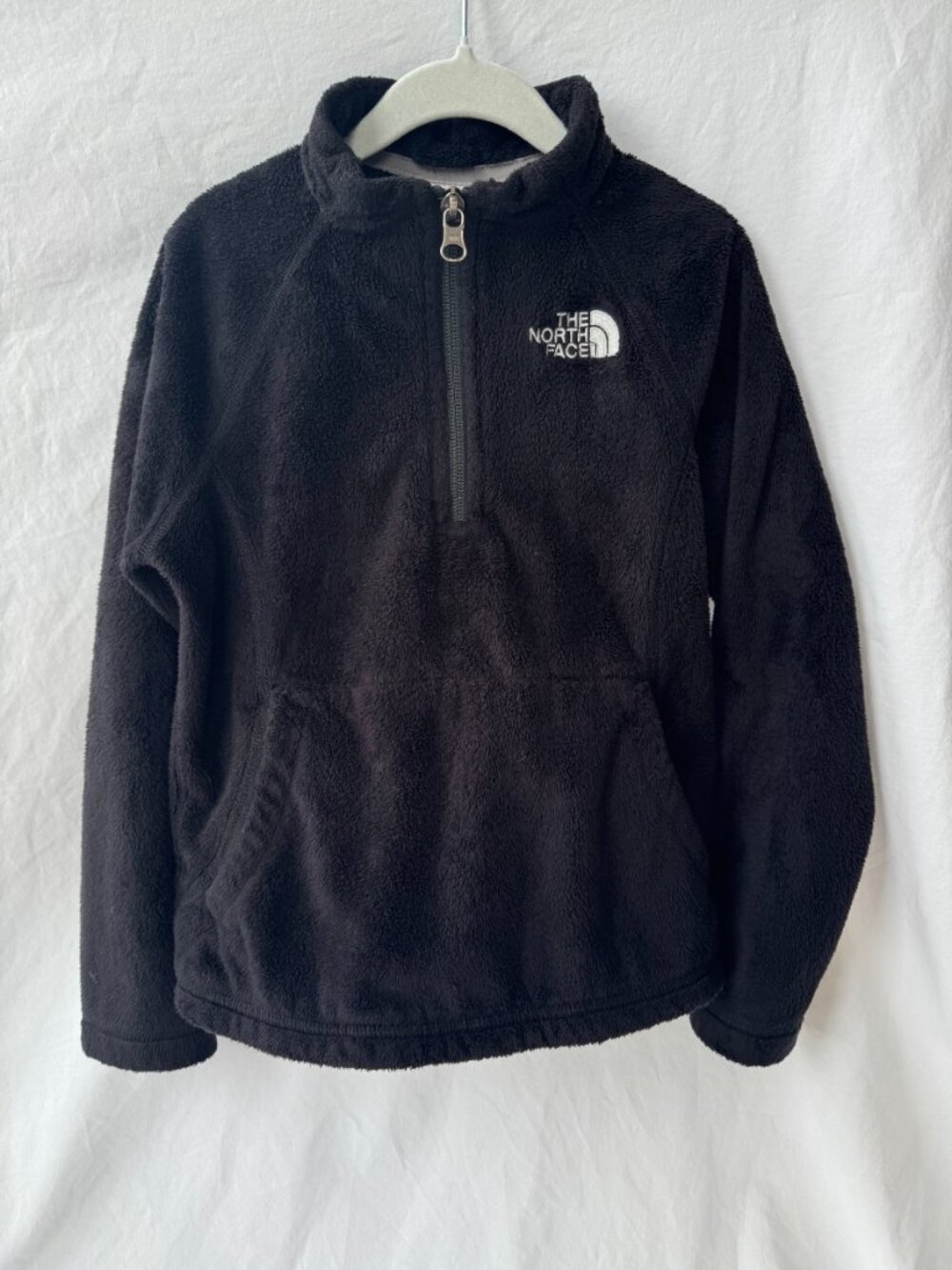 The North Face Girls XS 6 Black Plush Fleece 1/4 Zip Pullover Jacket